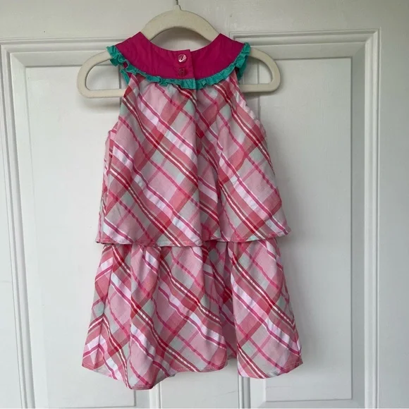 •Youngland• Tiered Plaid Watermelon Dress - Size 2T - Picture 5 of 9